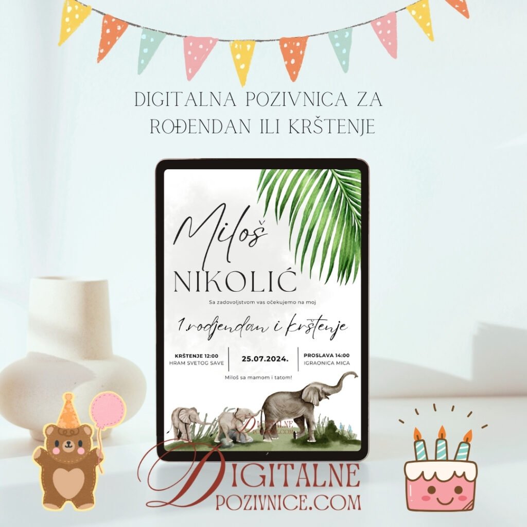 Digitalna pozivnica za krštenje Model: 05